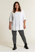Gozzip - Ellen Leggings Stribet Sort/Hvid